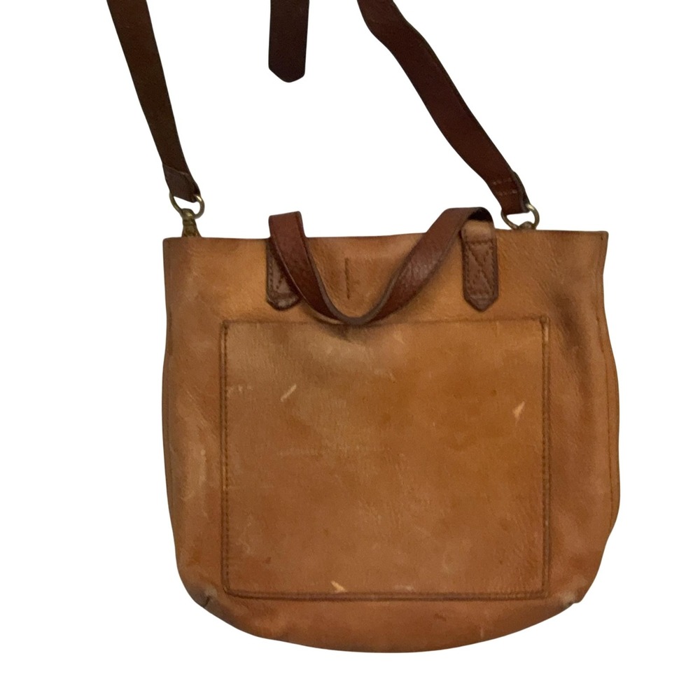 Madewell Crossbody Bag Womens Medium Brown Leather Tote Purse Toggle Closure